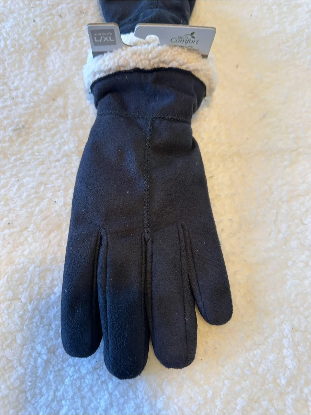 Black Sherpa-Lined Isotoner Gloves